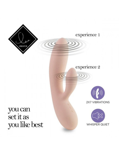 Бежевый вибратор-кролик Lea Rabbit Vibrator - 20,2 см.