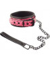 Розово-чёрный ошейник с поводком Collar With Leash