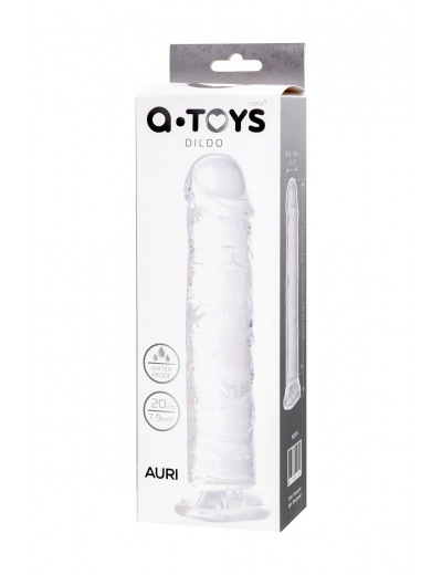 Прозрачный фаллоимитатор Auri - 20 см.