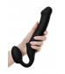 Черный безремневой страпон Silicone Bendable Strap-On L