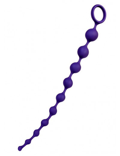Фиолетовая силиконовая анальная цепочка Grape - 35 см.