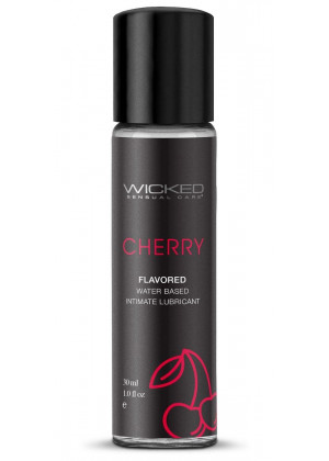 Лубрикант с ароматом сладкой вишни Wicked Aqua Cherry - 30 мл.