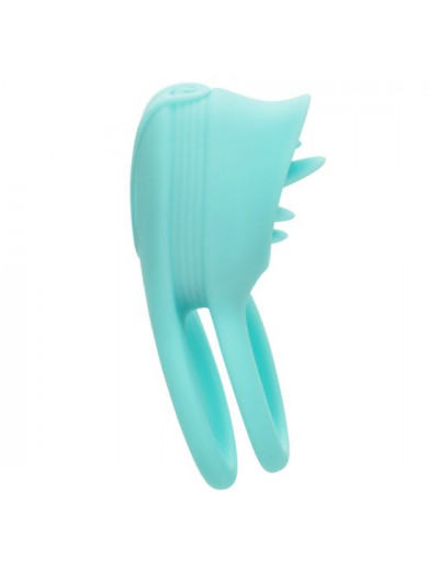Голубое эрекционное виброкольцо Silicone Rechargeable French Kiss Enhancer