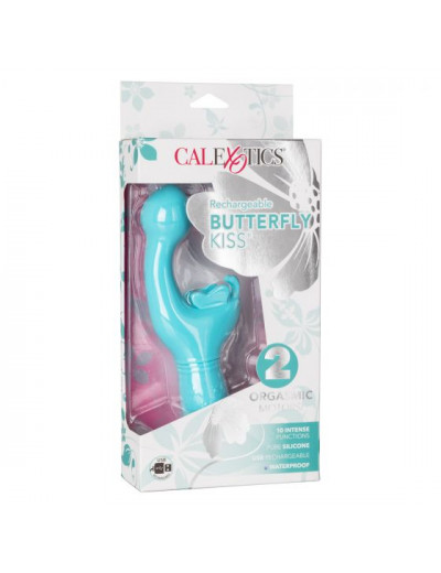 Голубой вибратор-кролик Rechargeable Butterfly Kiss