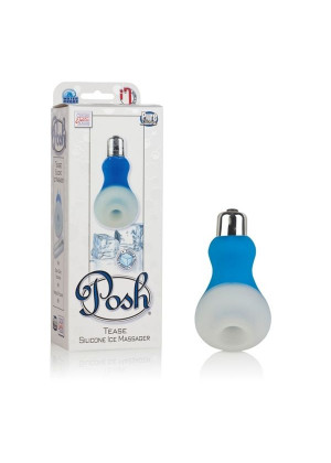 Голубой мини-вибратор Posh Silicone Ice Massager Tease со съемной насадкой для заморозки