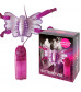Фиолетовая вибробабочка на ремешках с пультом управления вибрацией