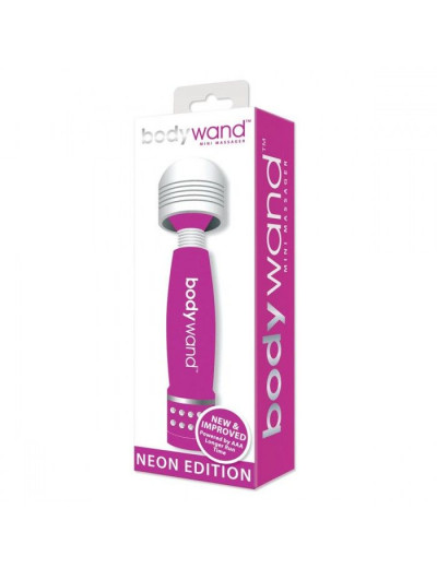 Фиолетово-белый жезловый мини-вибратор с кристаллами Mini Massager Neon Edition