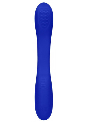 Синий двухсторонний вибратор Flex - 21,5 см.