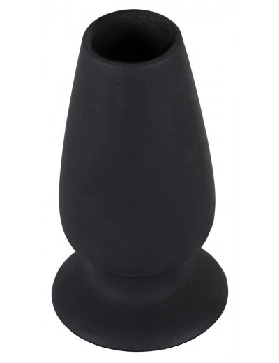 Черная анальная пробка с тоннелем Lust Tunnel Plug S - 7,5 см.