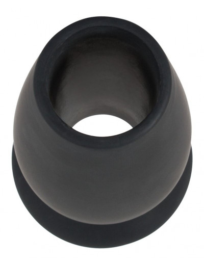 Черная анальная пробка с тоннелем Lust Tunnel Plug S - 7,5 см.