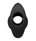 Большая черная анальная пробка Hive Ass Tunnel Silicone Ribbed Hollow Anal Plug Large - 9,65 см.