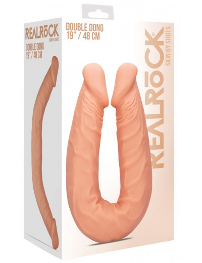 Телесный двусторонний фаллоимитатор длиной Double Dong - 48,1 см.