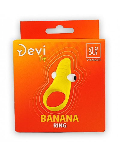 Желтое эрекционное виброкольцо Banana Ring