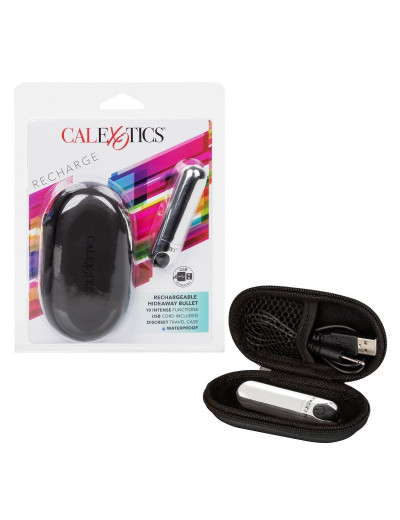 Серебристая перезаряжаемая вибропуля Rechargeable Hideaway Bullet - 7,5 см.
