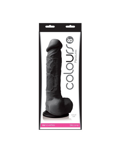Черный фаллоимитатор Colours Pleasures 8  Dildo - 24,8 см.