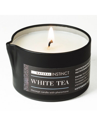 Массажная свеча с феромонами Natural Instinct WHITE TEA - 70 мл.