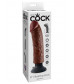 Коричневый вибратор со съемной присоской 8  Vibrating Cock -  21,6 см.