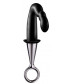 Чёрный изогнутый анальный плаг PROSTATE PLUG PLATED HANDLE