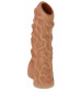 Телесная насадка с венками и открытой головкой Nude Sleeve L - 14 см.