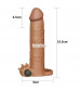Коричневая вибронасадка-удлинитель на пенис Add 3 Pleasure X Tender Vibrating Penis Sleeve - 19,5 см.