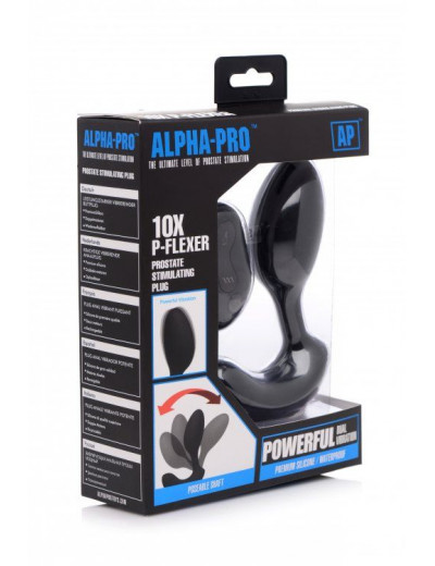 Черный стимулятор простаты 10X P-Flexer Prostate Stimulating Anal Butt Plug - 13,7 см.