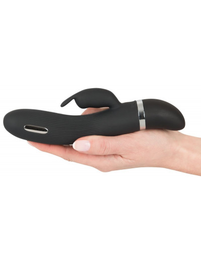 Черный вибратор-кролик с электростимуляцией E-Stim Rabbit Vibrator - 19,3 см.