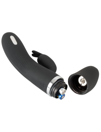 Черный вибратор-кролик с электростимуляцией E-Stim Rabbit Vibrator - 19,3 см.