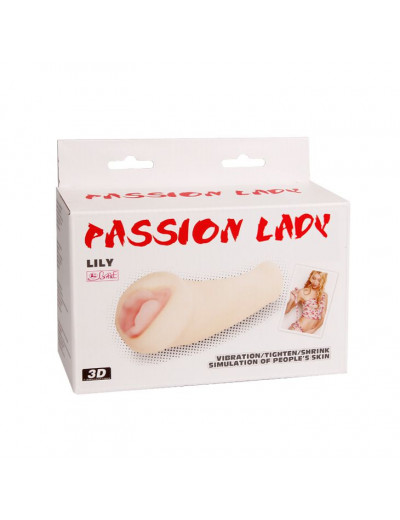 Вибрирующий мастурбатор-вагина с нежными губками Lily - 18 см.