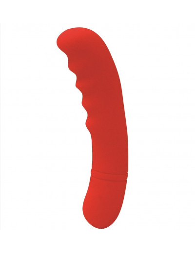 Красный вибратор Rhea для стимуляции G-точки - 18 см.