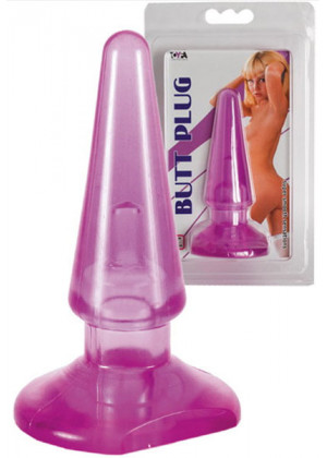 Фиолетовая анальная пробка BUTT PLUG - 9,5 см.
