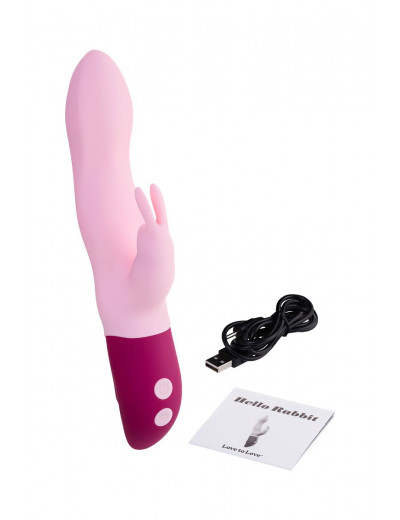 Розовый вибратор-кролик Hello Rabbit - 24,5 см.