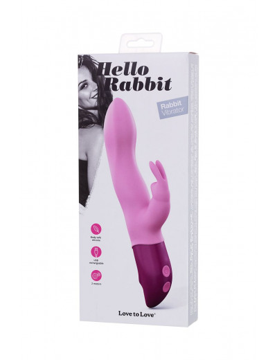 Розовый вибратор-кролик Hello Rabbit - 24,5 см.