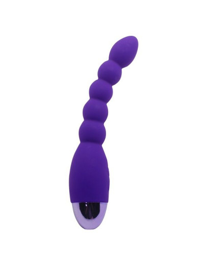 Фиолетовый анальный вибростимулятор Lovers Beads - 19 см.