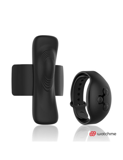 Черная вибровкладка в трусики с пультом-часами Anne s Desire Vibro Panty Wireless Watchme