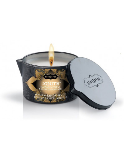 Массажная свеча Ignite Vanilla Sandalwood с ароматом ванили и сандала - 170 гр.