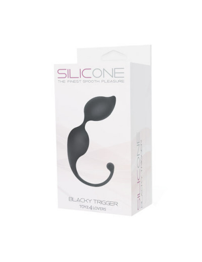 Чёрные вагинальные шарики TRIGGER SILICONE BLACKY
