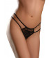 Черные трусики Crotchless Pleasure Pearls S-M-L с бусинами и анальным стимулятором