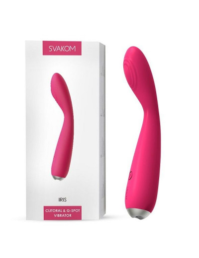 Ярко-розовый G-стимулятор IRIS Clitoral   G-spot Vibrator - 18 см.