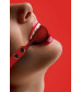 Красный силиконовый кляп-шарик Silicone Ball Gag с заклепками