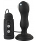 Черная анальная вибропробка с вращением Butt Plug - 13,6 см.