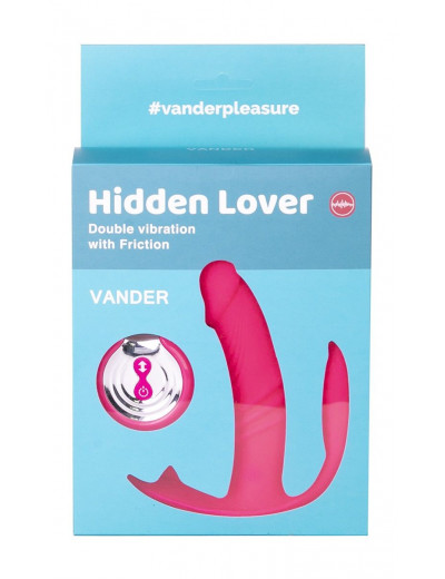 Розовый вибратор Hidden Lover с анальным и клиторальным стимулятором