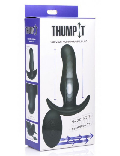 Черная анальная вибропробка Kinetic Thumping 7X Prostate Anal Plug - 13,3 см.