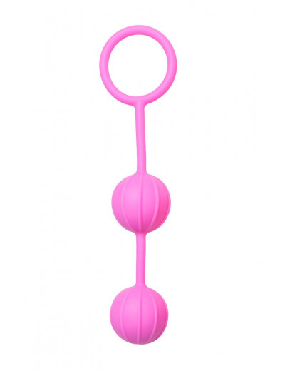 Розовые вагинальные шарики с ребрышками Roze Love Balls