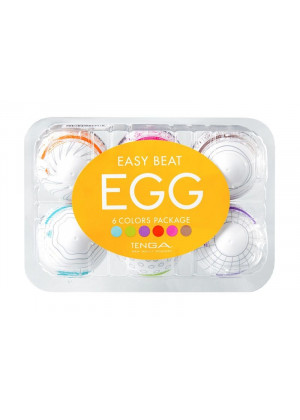 Набор из 6 мастурбаторов-яиц Tenga EGG I Strong Sensations с различными рельефом