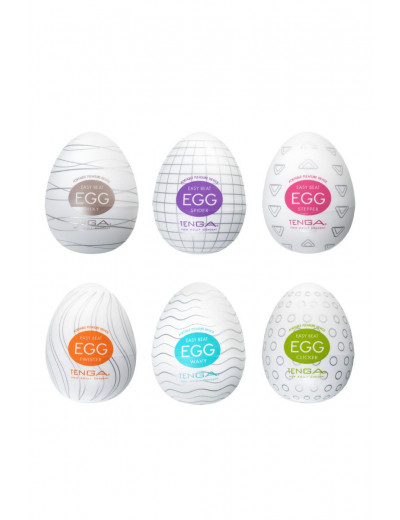 Набор из 6 мастурбаторов-яиц Tenga EGG I Strong Sensations с различными рельефом