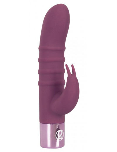 Фиолетовый вибратор-кролик с ребрышками Rabbit Vibe - 16 см.