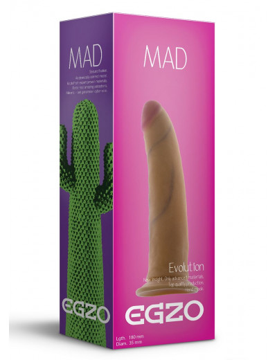 Телесный фаллоимитатор без мошонки Mad Cactus - 18 см.