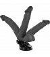 Черный вибратор на мощной присоске Basecock Realistic Vibrator Remote Control - 20 см.
