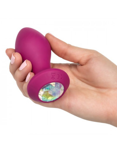 Фиолетовая анальная вибропробка с кристаллом Vibrating Crystal Probe - 10,75 см.