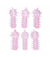 Набор из 6 розовых закрытых насадок с шипами TICKLER JELLY SLEEVE SET